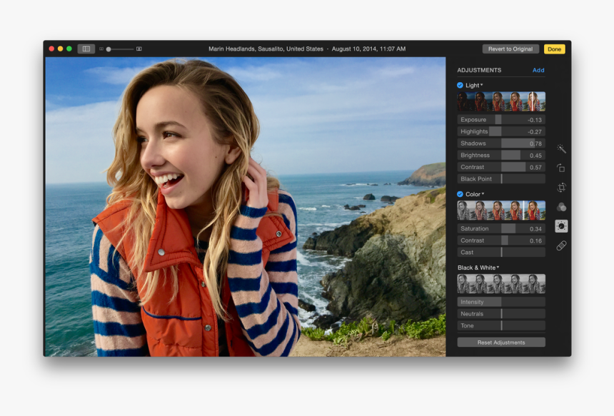 Apple Photos Editing Options - Editor De Fotos Da Apple, HD Png Download