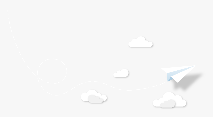 Paper Airplane And Clouds - Mobile Phone, HD Png Download