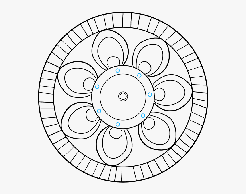 How To Draw Beginner Mandala - 18 Round Cake Cutting Guide, HD Png Download