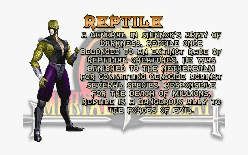 Reptile - Mortal Kombat 4 Reptile, HD Png Download