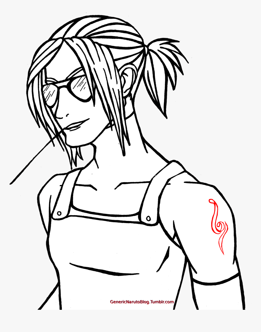 “anbu Genma Shiranui Rockin’ Those Contraband Aviators - Line Art, HD Png Download