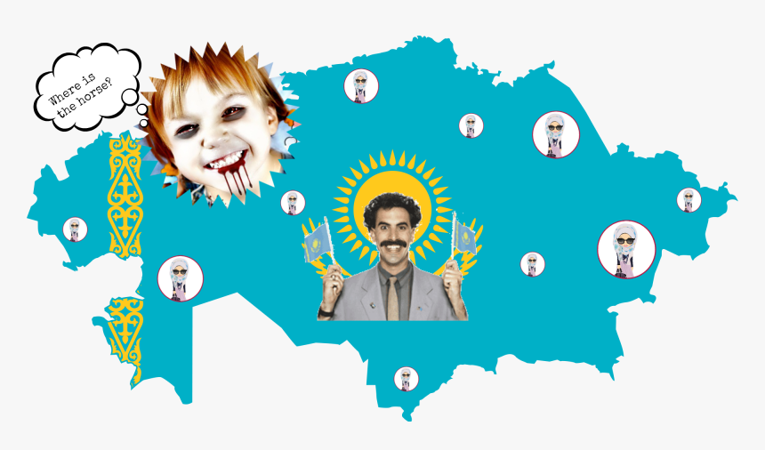 Kazakhstan Map And Flag, HD Png Download