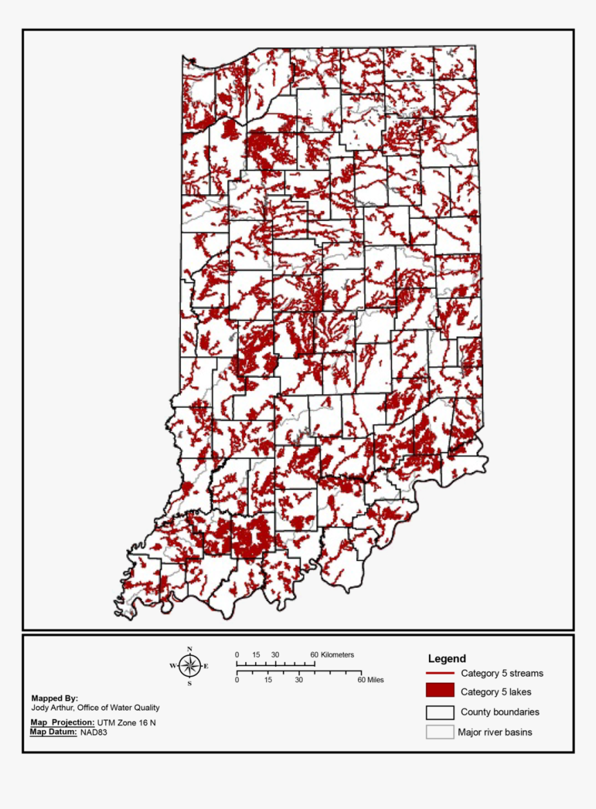 Category 5 Impaired Streams And Lakes In Indiana - Water Quality In Indiana, HD Png Download