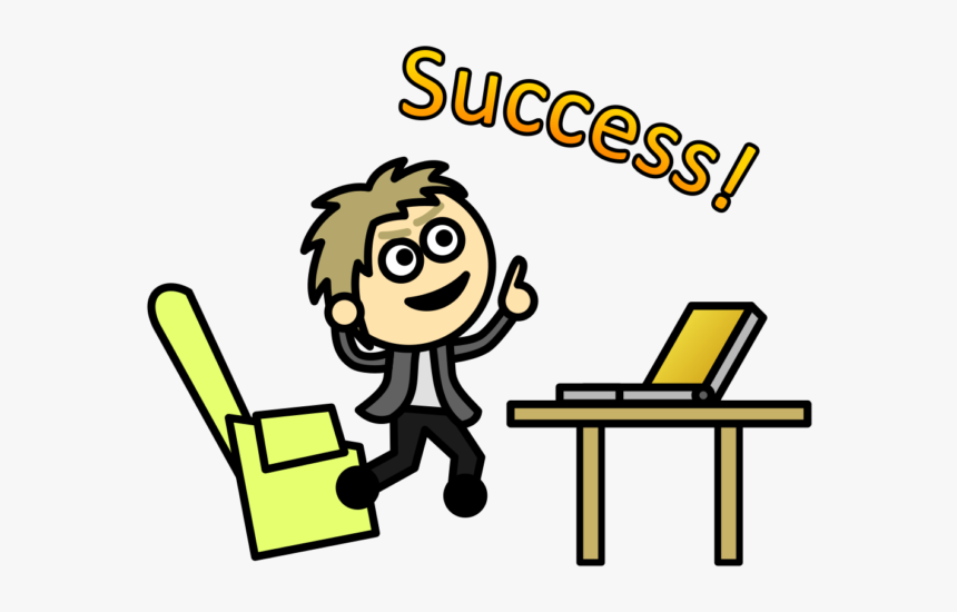 Man Jumping From Seat In Front Of Laptop And Shouting, HD Png Download