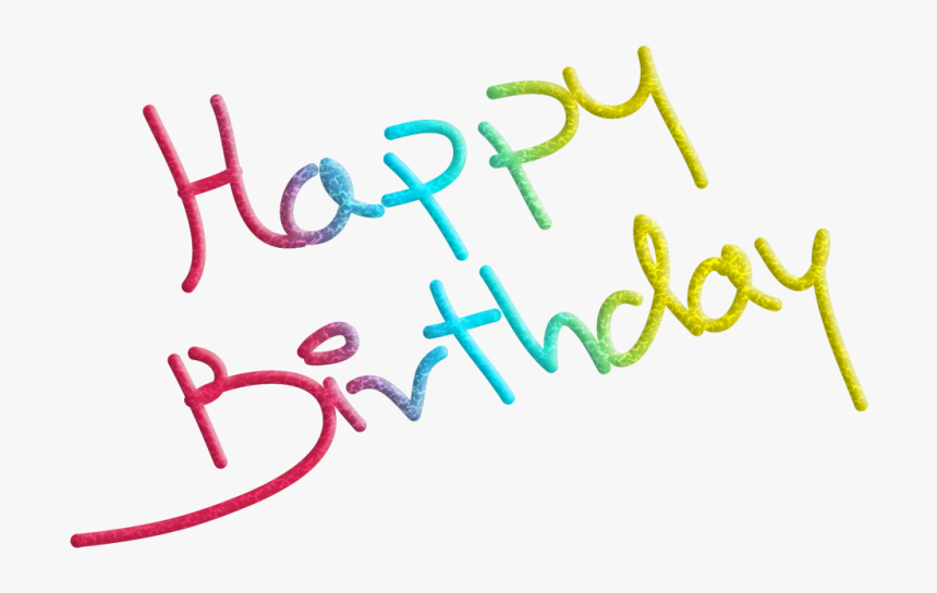 #happybirthday #rainbow #ribbon #oilpainting #handwritten - Calligraphy, HD Png Download