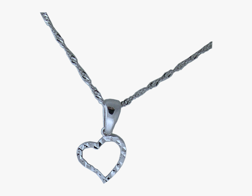 Valentine Heart Pendant White Or Yellow Gold Chain - Necklace, HD Png Download