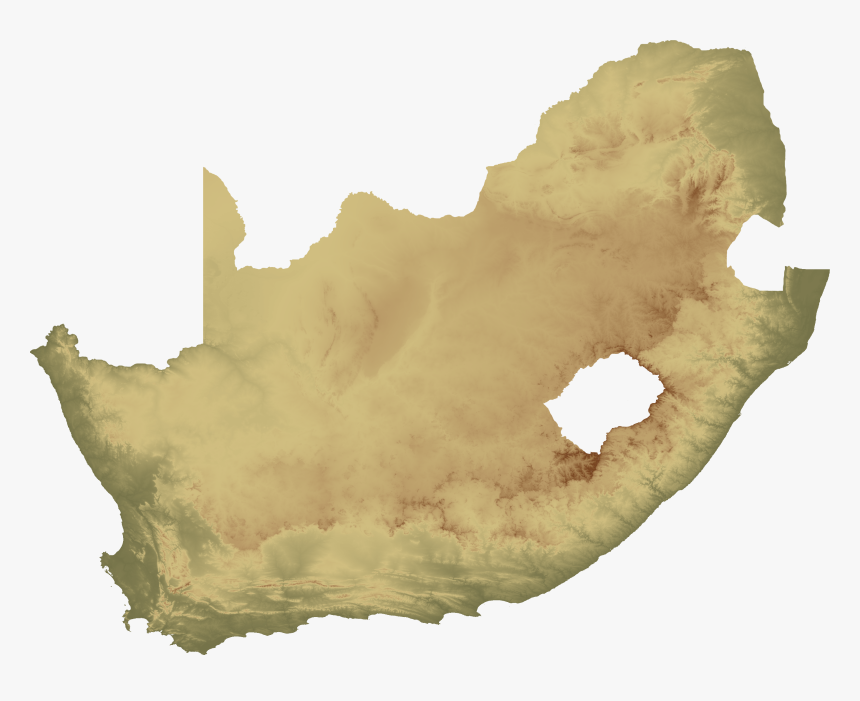 South Africa Topo Island - South Africa Satellite Map, HD Png Download