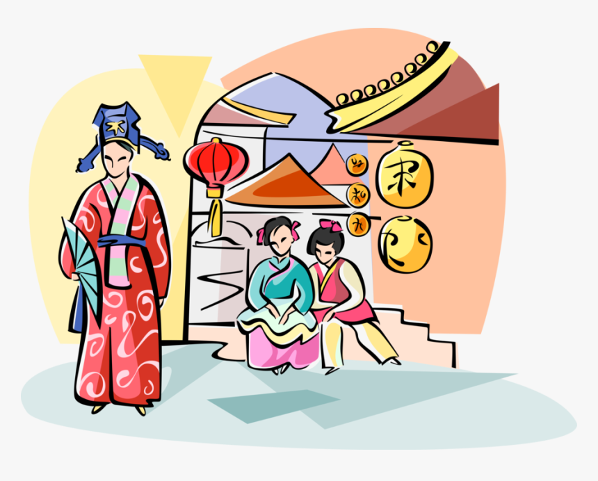 Vector Illustration Of Traditional Chinese Women S - Illustration, HD Png Download