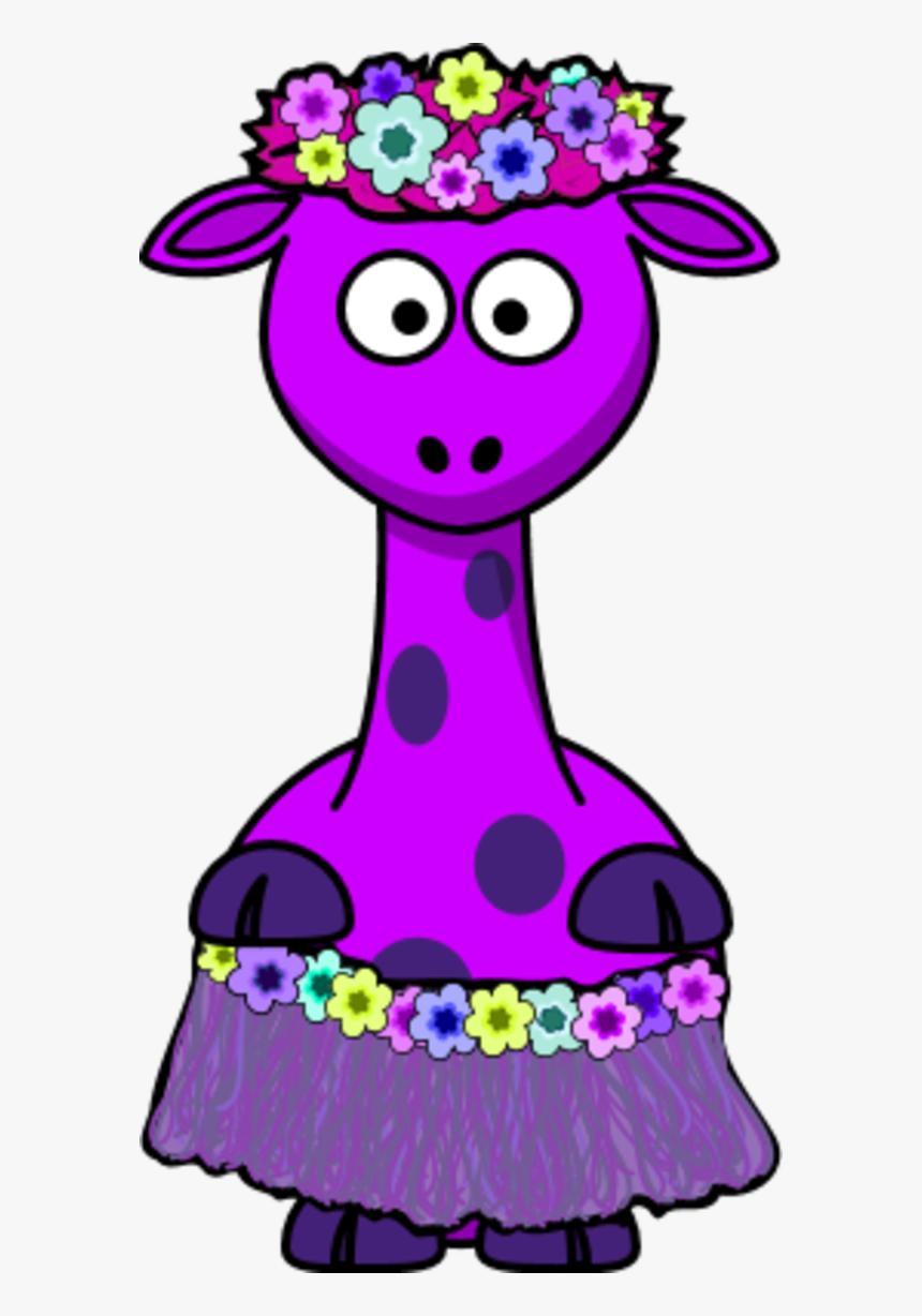 Giraffe Flowers Hula Dress - Red Giraffe Clipart, HD Png Download