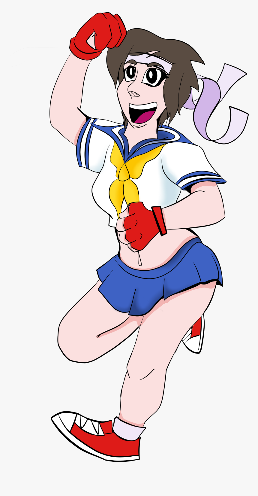 Transparent Street Fighter Sakura Png - Cartoon, Png Download
