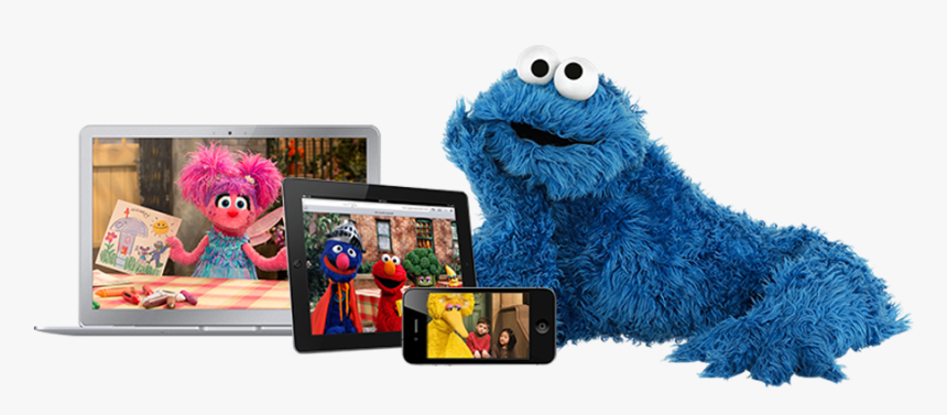 The New Sesame Go Video On Demand Service Gives Kids - Cookie Monster Looking To The Left, HD Png Download