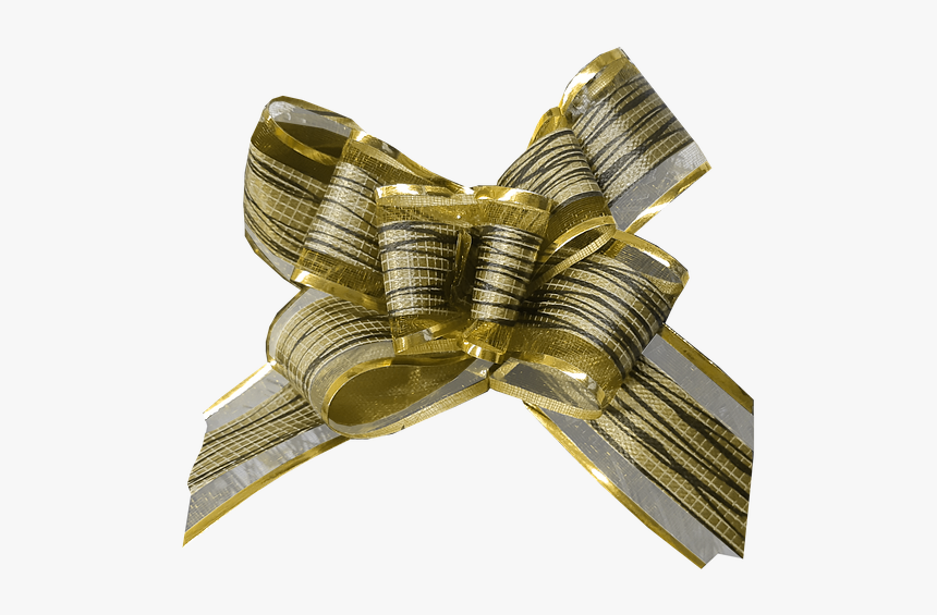 Bows, Ribbon, Gift, Yellow, Bow, Gold, Romance - Brass, HD Png Download
