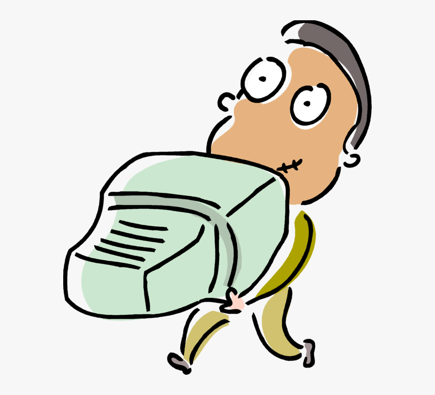 Vector Illustration Of Businessman Carries Old Computer, HD Png Download