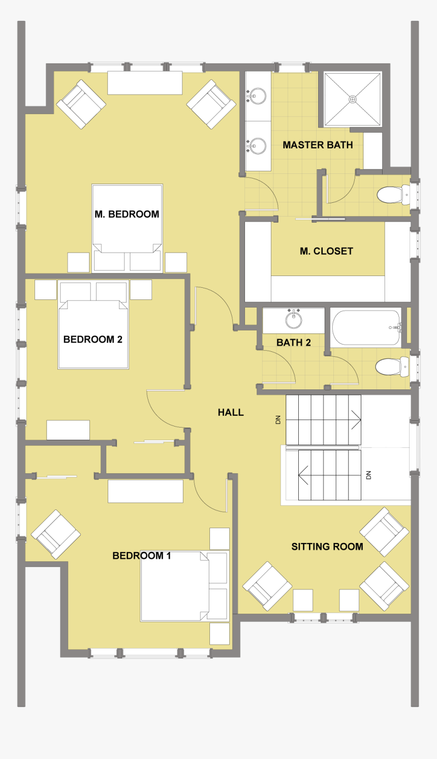 Kitsap Second Floor - Floor Plan, HD Png Download