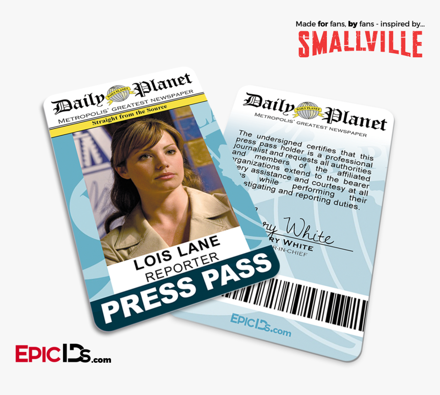 Smallville Tv Series Inspired Daily Planet Press Pass - Smallville Clark Daily Planet, HD Png Download