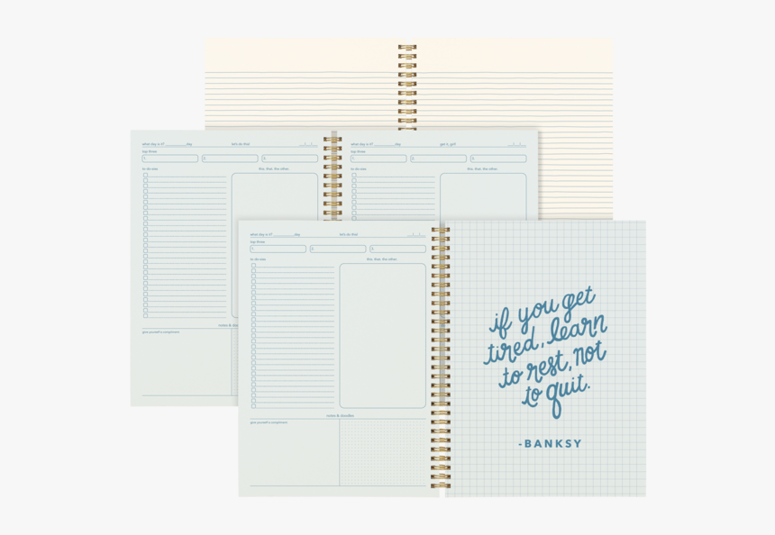 Three Spreads Of Blue And Cream Pages In A Spiral Bound, HD Png Download