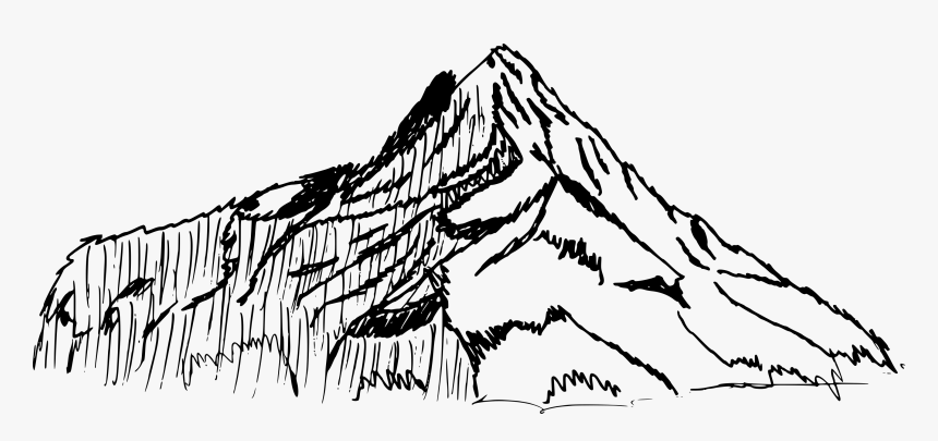 Transparent Volcano Island Clipart - Mountain Sketch Transparent, HD Png Download