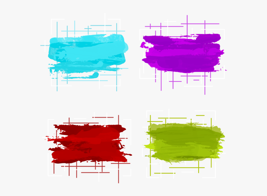 Abstract Line Banner With Watercolour Detailed, Shape, - Shape Painting Png, Transparent Png