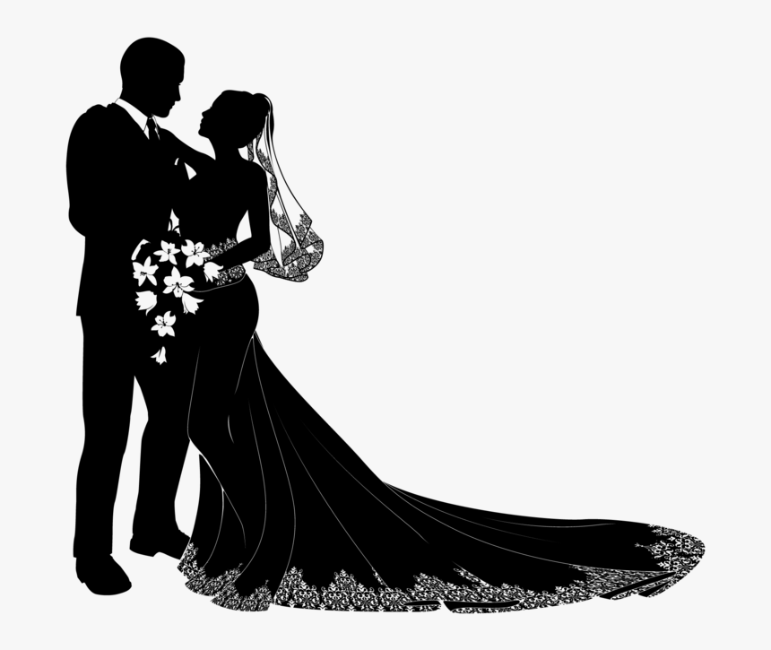 Wedding Clipart Craft Projects, Symbols Clipart - Wedding Couple Silhouette Png, Transparent Png
