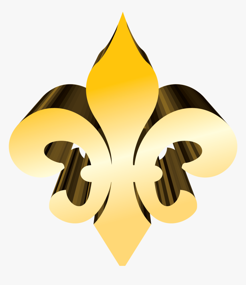 Gold Fleur De Lis Vector Clip Art Graphic- - Illustration, HD Png Download