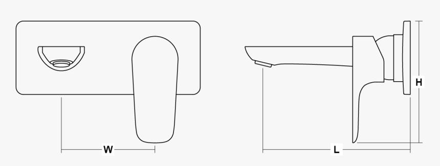 Aleo 2-hole Wall Mount Basin Mixer Line Drawing - Line Art, HD Png Download