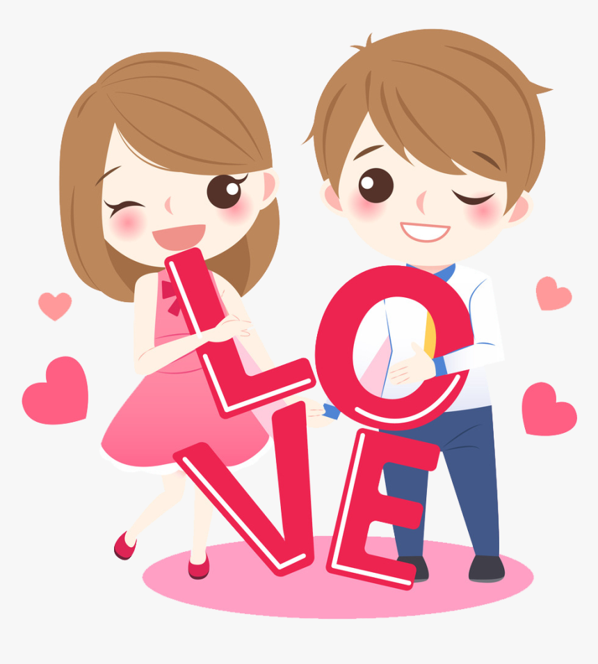 Lovely Couple Transprent Png - Cute Cartoon Couple Png, Transparent Png