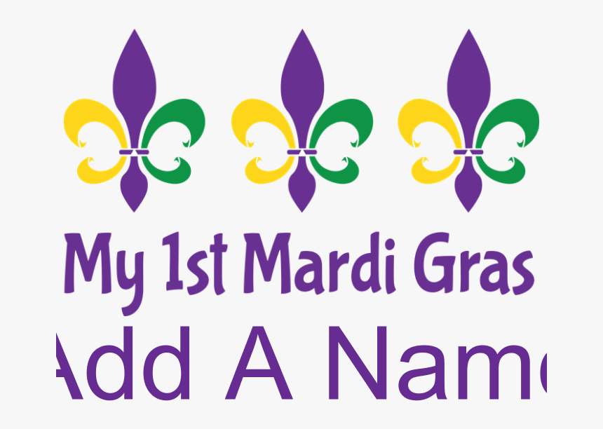 Personalized 1st Mardi Gras Body Suit - Graphic Design, HD Png Download