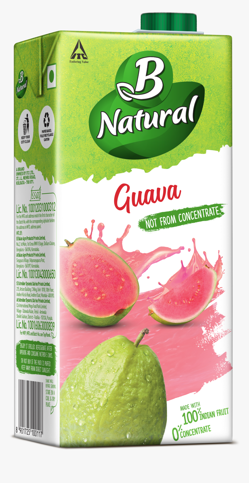B Natural Guava Drinks - B Natural Pomegranate Juice, HD Png Download