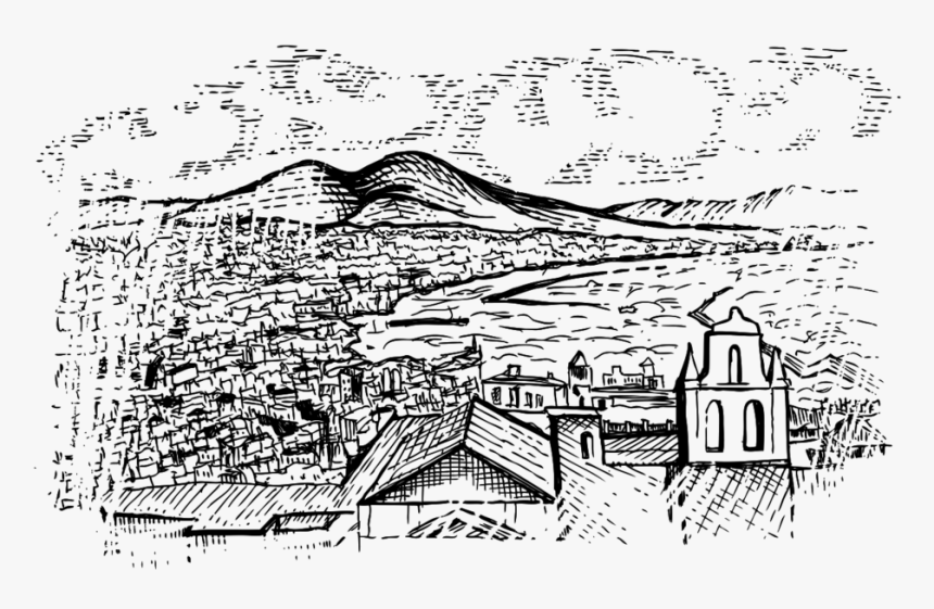 Viva Napoli Logo Village Black - Drawing, HD Png Download