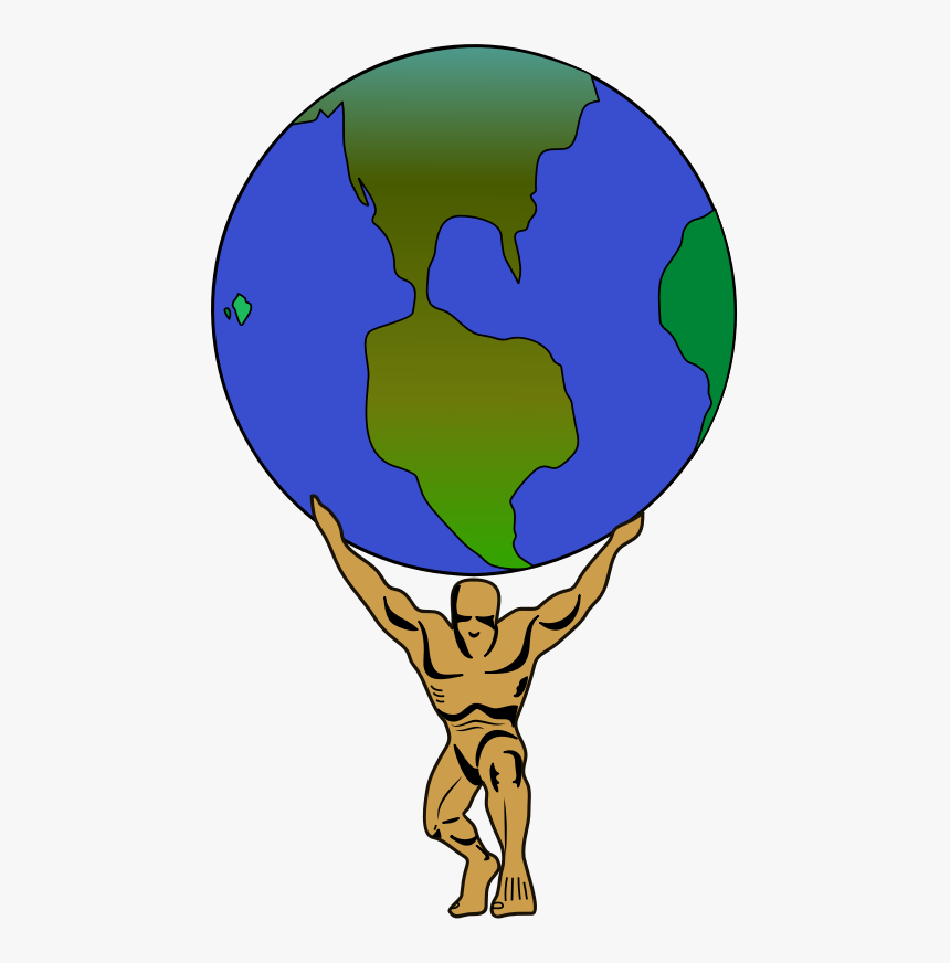 Cartoon Atlas Holding The World, HD Png Download