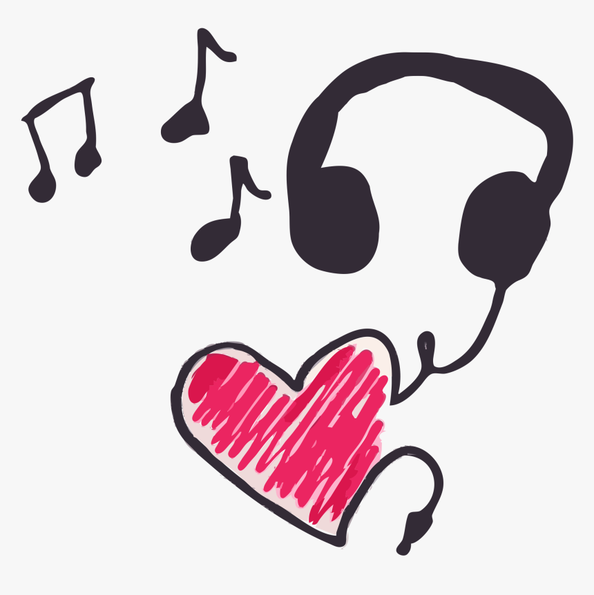 Heart,audio,love - Clip Art Heart Music, HD Png Download