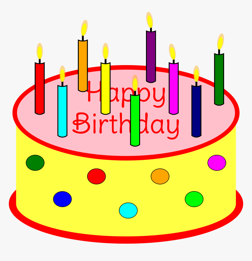 Flickering Candle Birthday Cake Clip Arts - Cake With Candles Clipart, HD Png Download