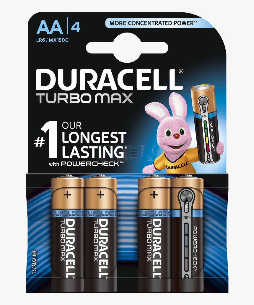 4 Aa Duracell Turbo Max - Duracell Turbo Max, HD Png Download