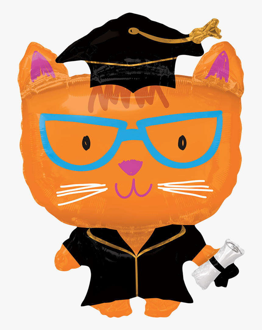 29 Pkg Grad Cat Shape Clipart , Png - Graduation Cat Balloons, Transparent Png