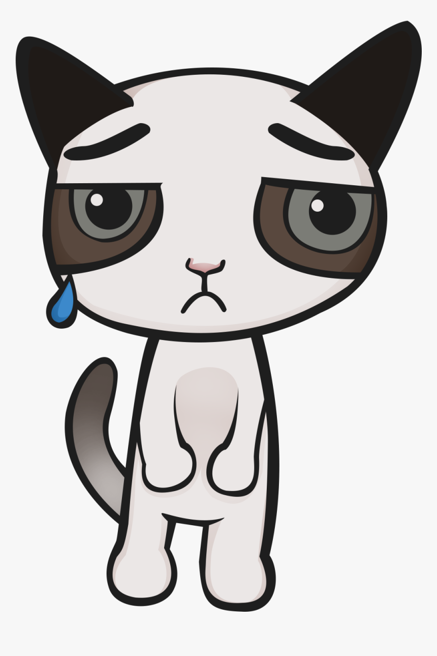 Vector Free Grumpy Cat Food Clip Art Transprent Png - Sad Cat Clipart Png, Transparent Png