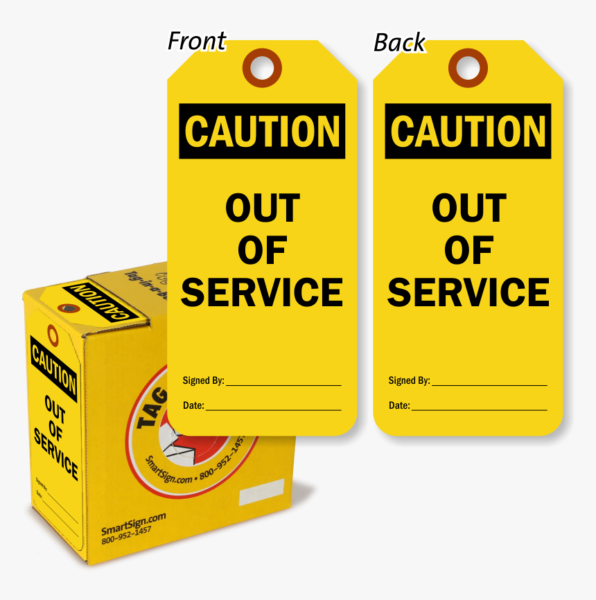 Caution Out Of Service Lock Out Tag In A Box - Out Of Service Tagging, HD Png Download