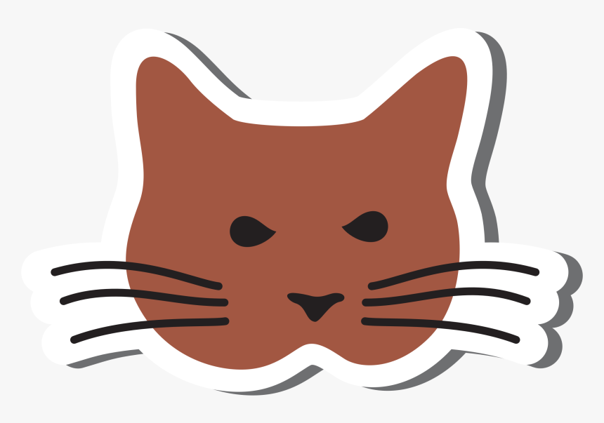 Simple Cat Head Clip Arts - Cat, HD Png Download