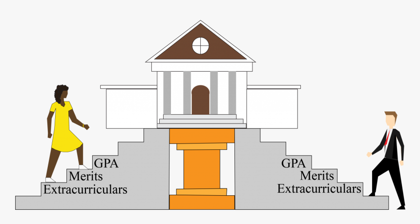 The Graphic Depicts Two People One Black And One White - Cartoon, HD Png Download