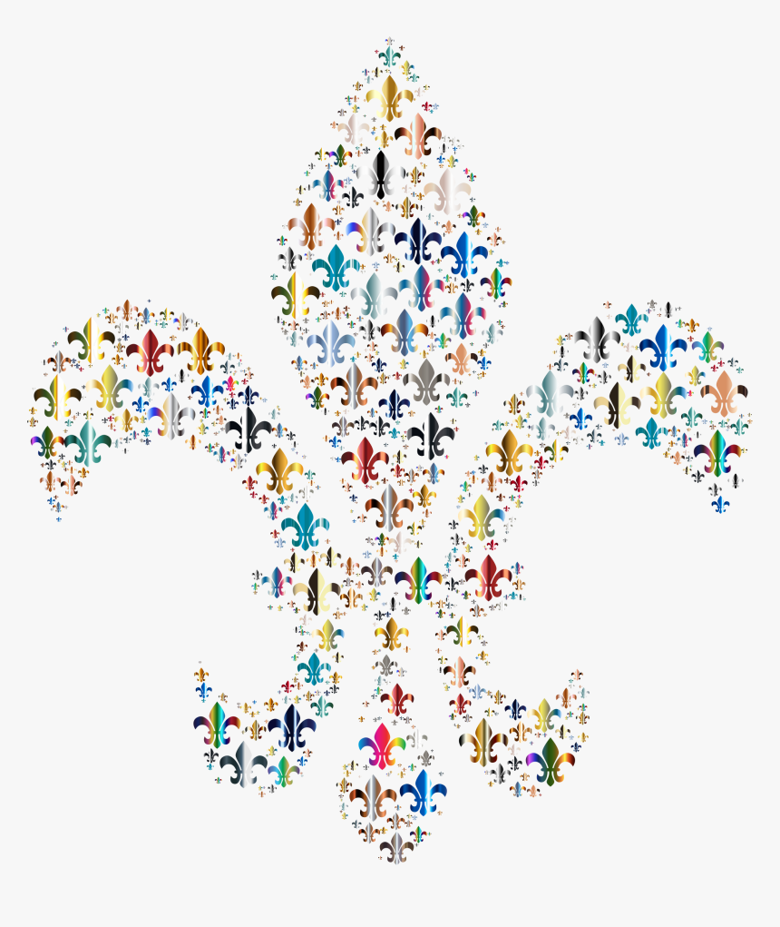 Colorful Fleur De Lis Fractal 4 Clip Arts - Colorful Fleur De Lis, HD Png Download