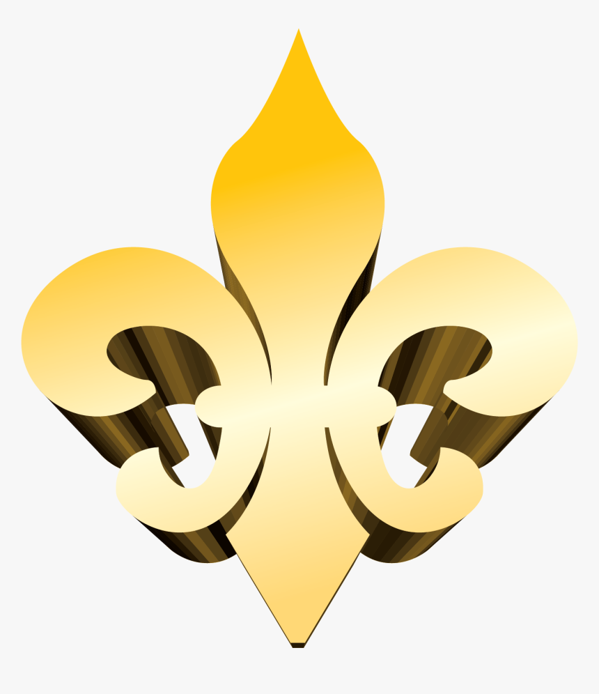 3-d Gold Fleur De Lis Vector Clip Art, HD Png Download