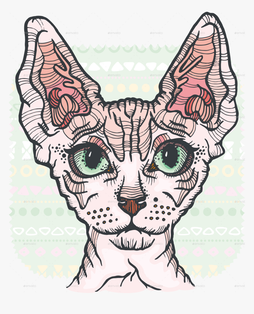 Transparent Real Cat Clipart - Sphynx Cat Vector, HD Png Download