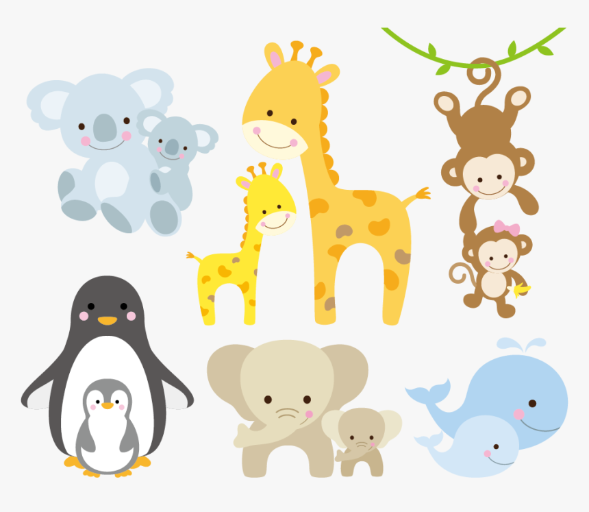 Vector Infant Giraffe Animal Illustration Free Transparent - Cute Monkey Clipart Png, Png Download
