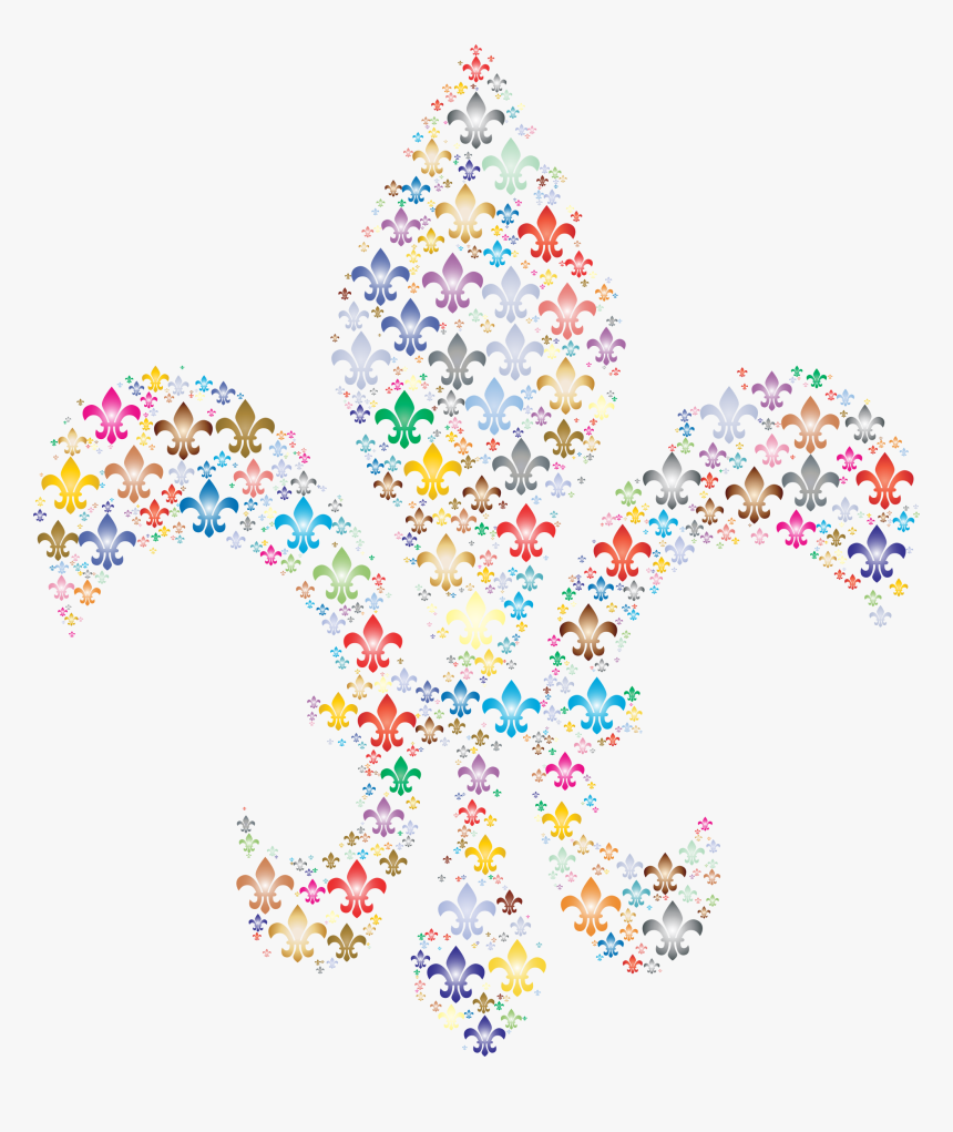 Colorful Fleur De Lis Fractal 2 Clip Arts - Fleur De Lis Colorful, HD Png Download