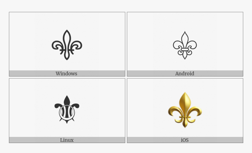 Fleur De Lis On Various Operating Systems - Unicode Alpha, HD Png Download