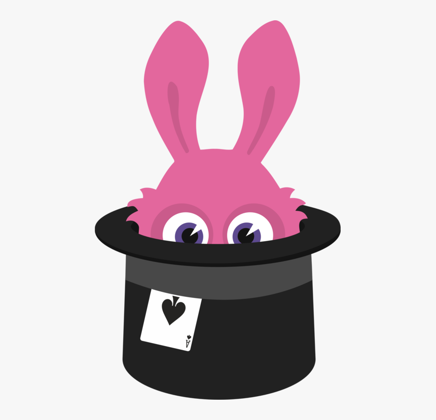 Pink,rabits And Hares,easter Bunny - Hat Rabbit Magic Png, Transparent Png
