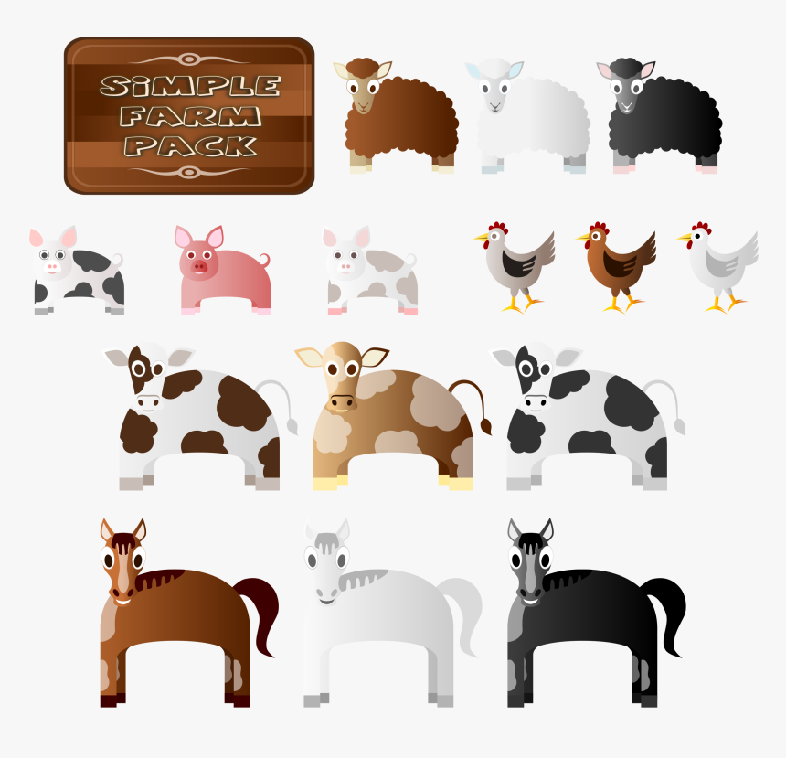 Simple Farm Animals Clip Arts - Animals Clipart Public Domain, HD Png Download