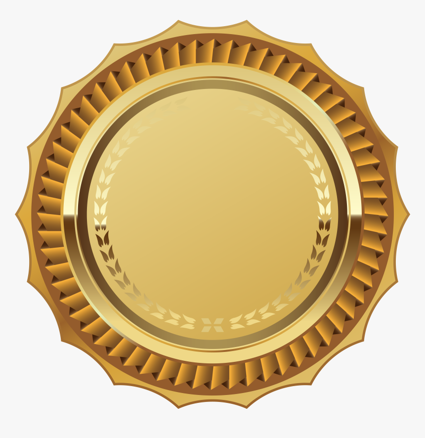 Gold Wax Seal Gold Seal With Ribbon, HD Png Download , Transparent