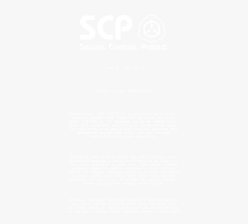 Scp 087 B Narration, HD Png Download
