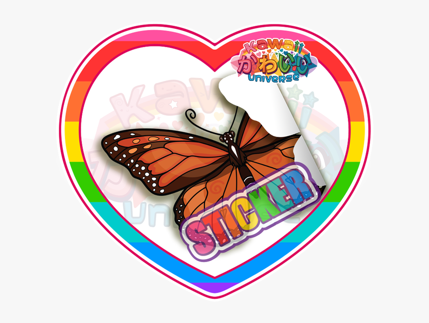 Cute Monarch Butterfly Sticker - Kawaii Strawberry Cute Kawaii Strawberry Stickers, HD Png Download