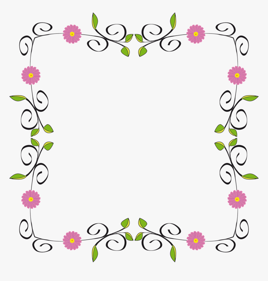 Floral Flower Flourish Border Png Image - Clip Art Border Flowers, Transparent Png